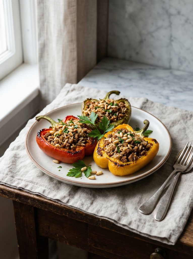Turkey and Rice Stuffed Peppers