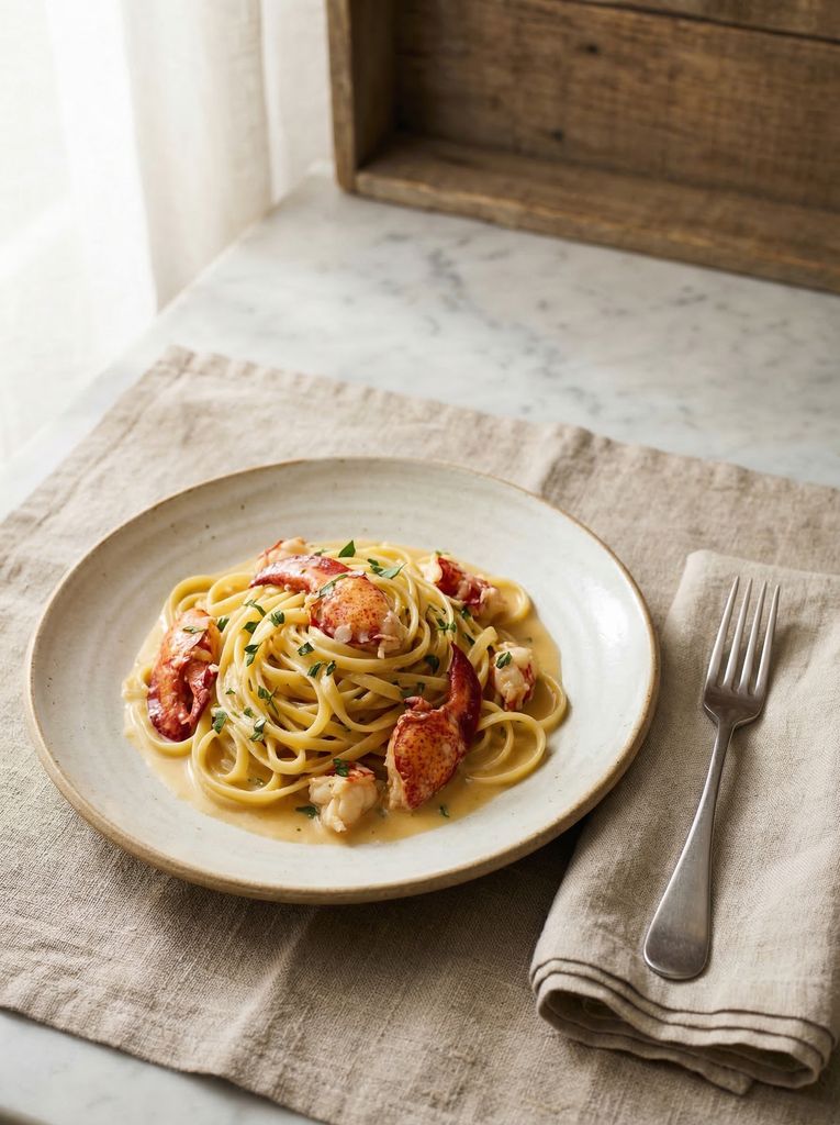 Lobster Linguine in White Wine Sauce