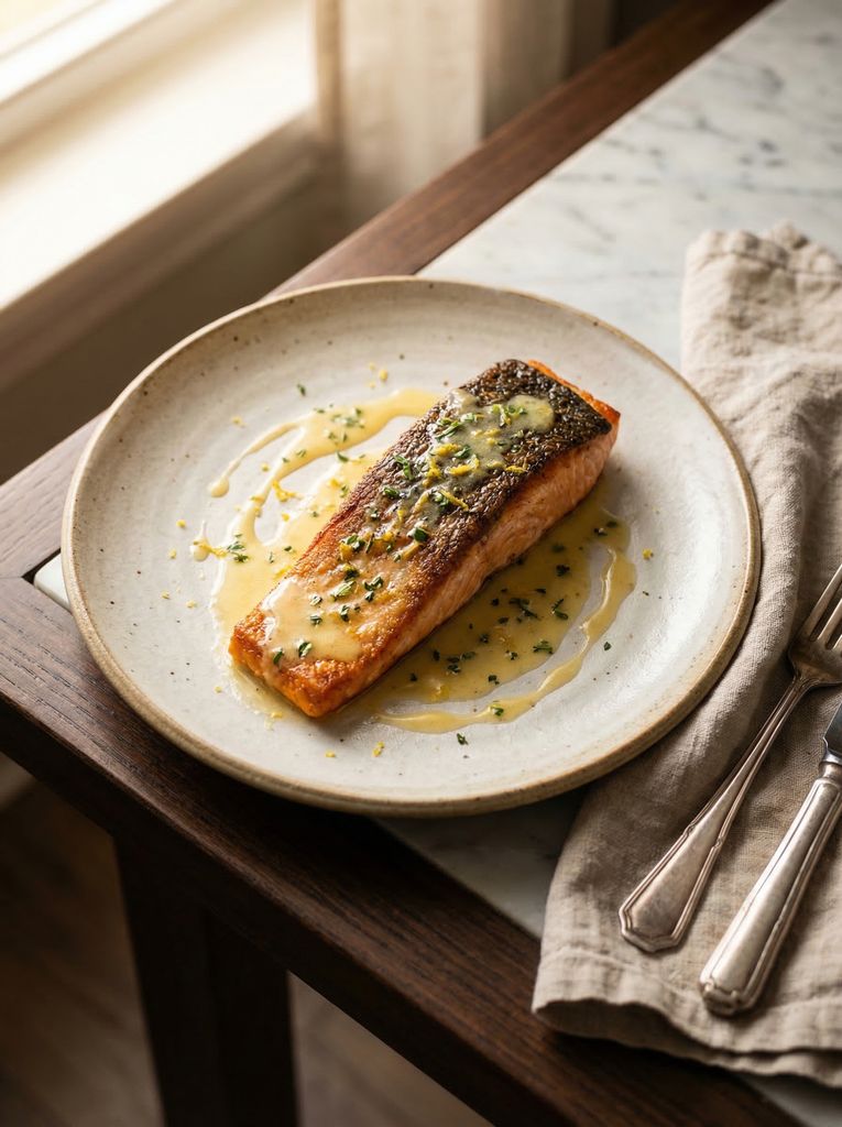 Pan-Seared Salmon with Lemon Beurre Blanc