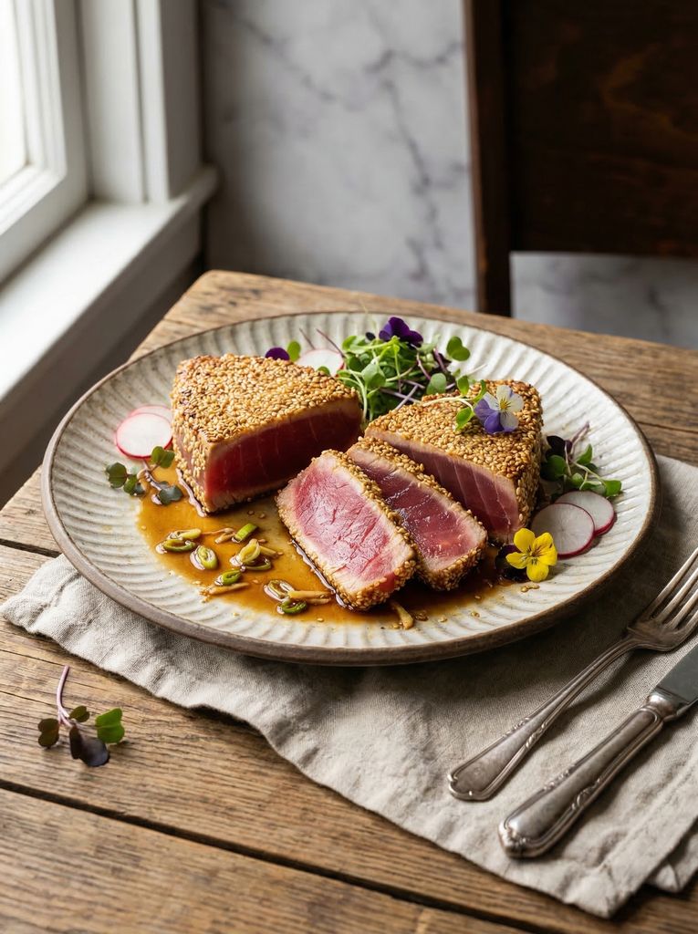 Seared Tuna with Sesame Crust and Ponzu