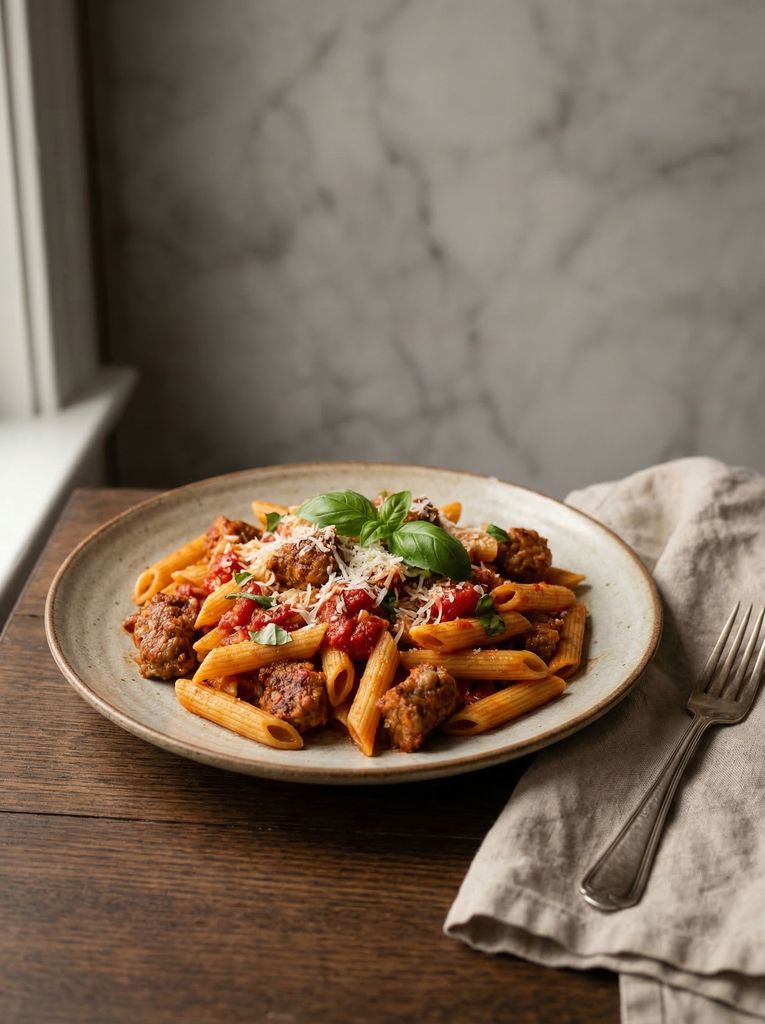 Penne Arrabbiata with Sausage