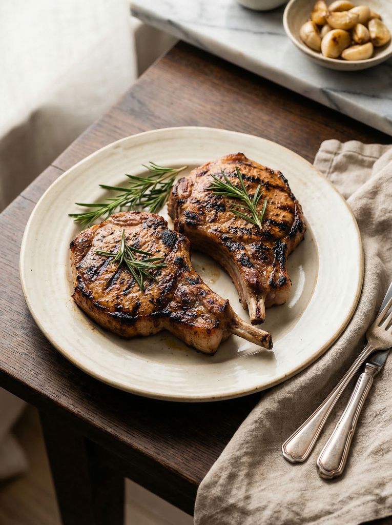 Grilled Pork Chops with Rosemary