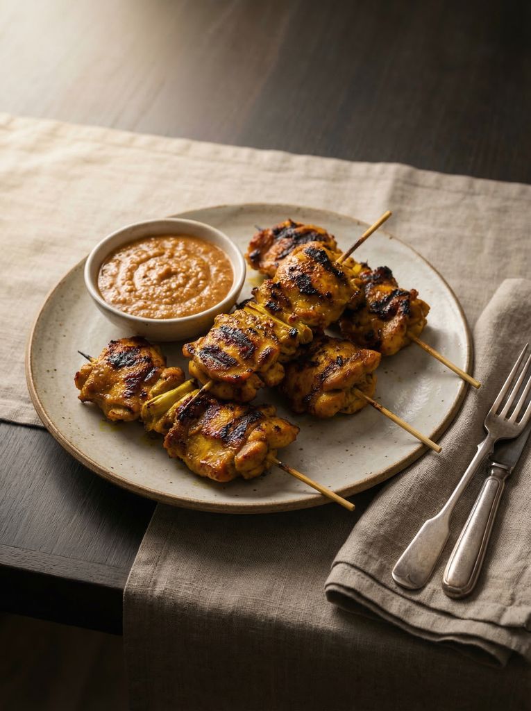 Malaysian Chicken Satay with Peanut Sauce