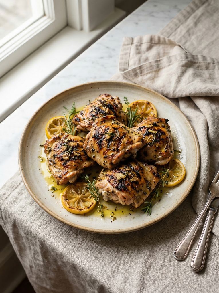 Grilled Chicken Thighs with Herb Marinade