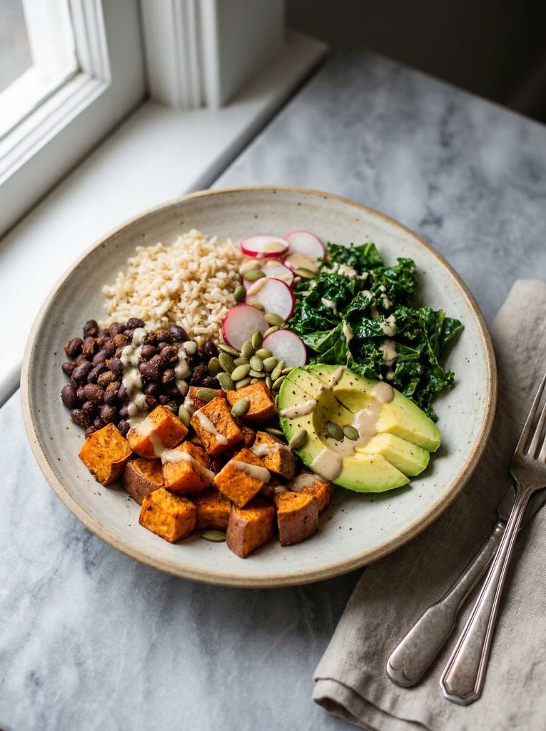 Black Bean and Sweet Potato Buddha Bowl