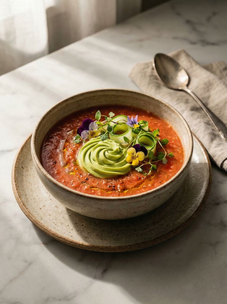 Gazpacho with Cucumber and Avocado