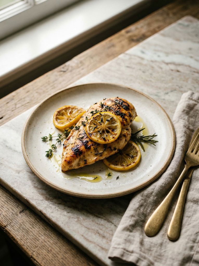 Grilled Lemon Herb Chicken Breast, from the Healthy & Light cookbook
