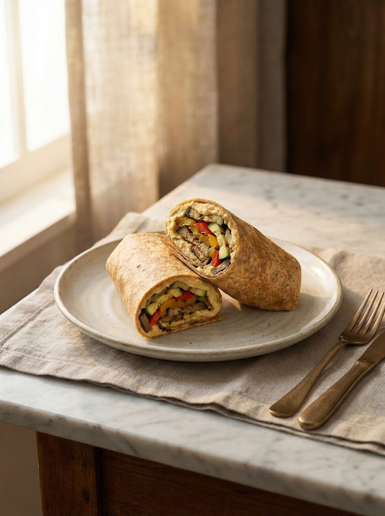 Grilled Vegetable and Hummus Wrap