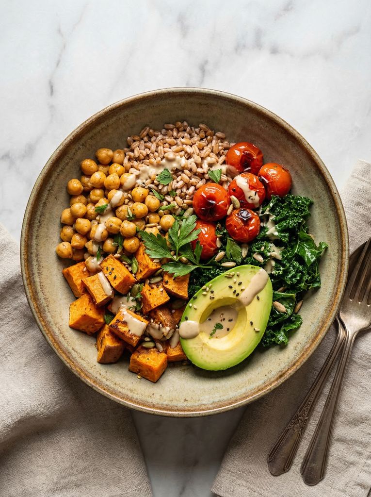 Roasted Chickpea and Vegetable Grain Bowl