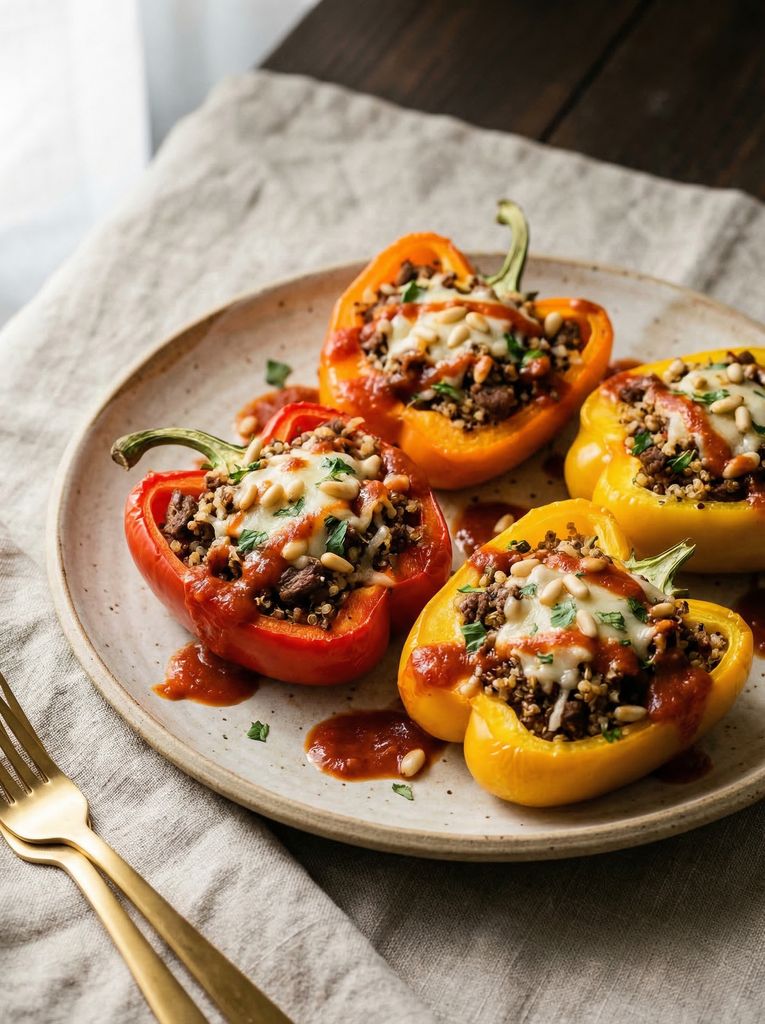 Stuffed Bell Peppers with Lean Beef and Quinoa