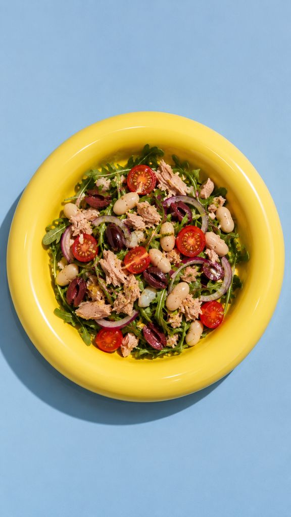Tuna & White Bean Power Salad, plated (AI-generated illustration)