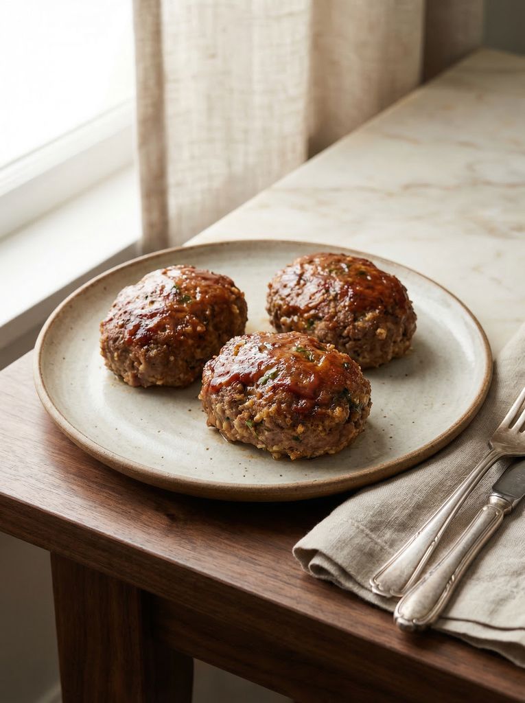 Mini Meatloaves, plated (AI-generated illustration)