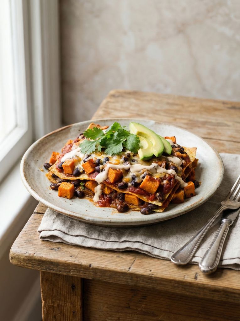 Black Bean and Sweet Potato Enchilada Bake