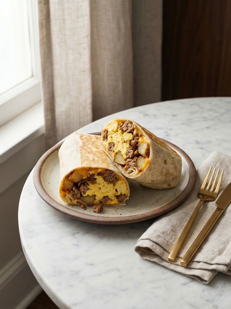Egg and Sausage Breakfast Burritos
