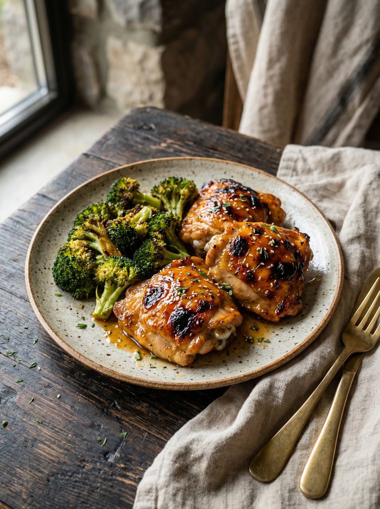 Honey Garlic Chicken Thighs with Roasted Broccoli, from the Meal Prep Champions cookbook