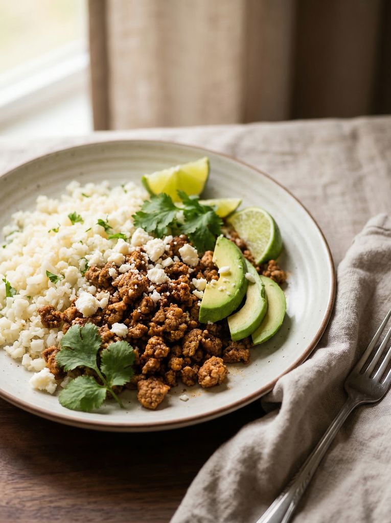 Turkey Taco Meat with Cauliflower Rice