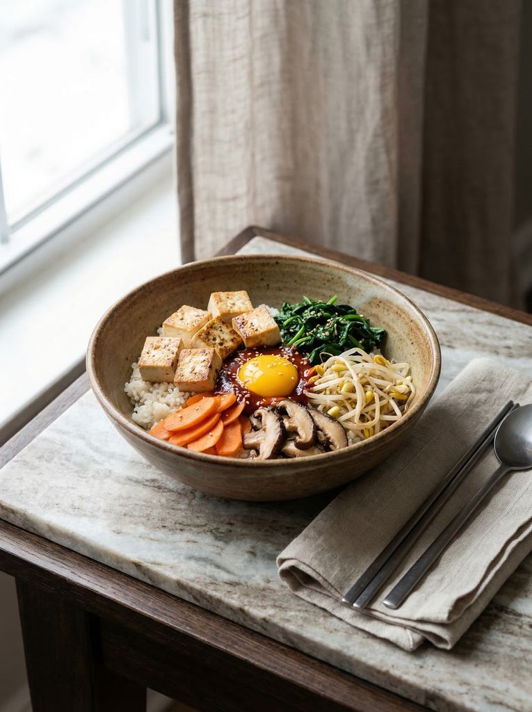 Korean Bibimbap with Tofu
