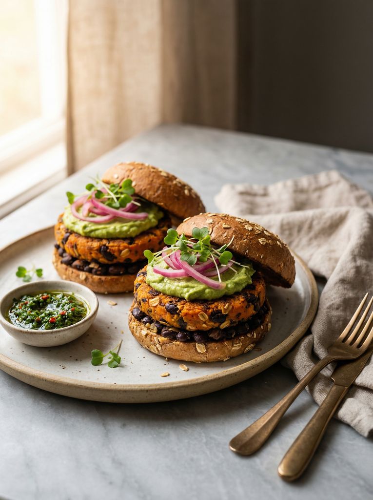 Sweet Potato and Black Bean Burgers