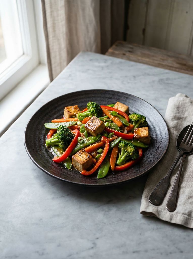 Veggie Stir-Fry with Sesame Ginger Sauce, from the Meatless Mains cookbook