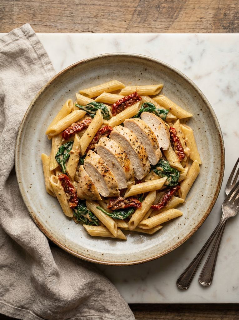 One-Pan Creamy Tuscan Chicken Pasta