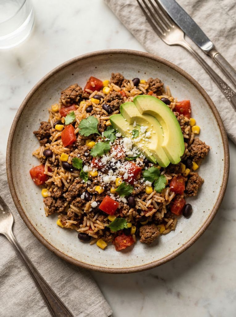 One-Pan Mexican Beef and Rice