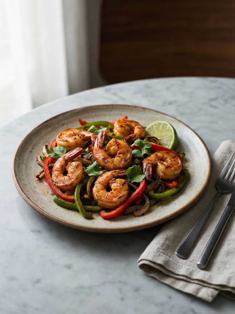 One-Pan Shrimp Fajitas