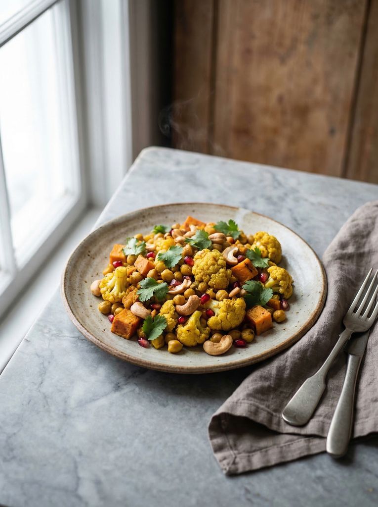 Sheet Pan Chickpea and Vegetable Curry Bake