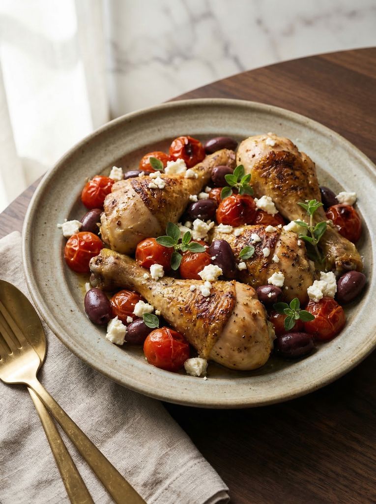 Sheet Pan Mediterranean Chicken with Olives and Feta