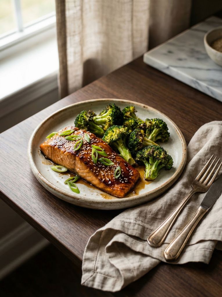 Sheet Pan Teriyaki Salmon with Broccoli
