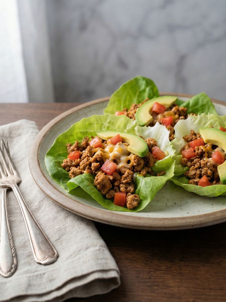 Skillet Turkey Taco Lettuce Wraps