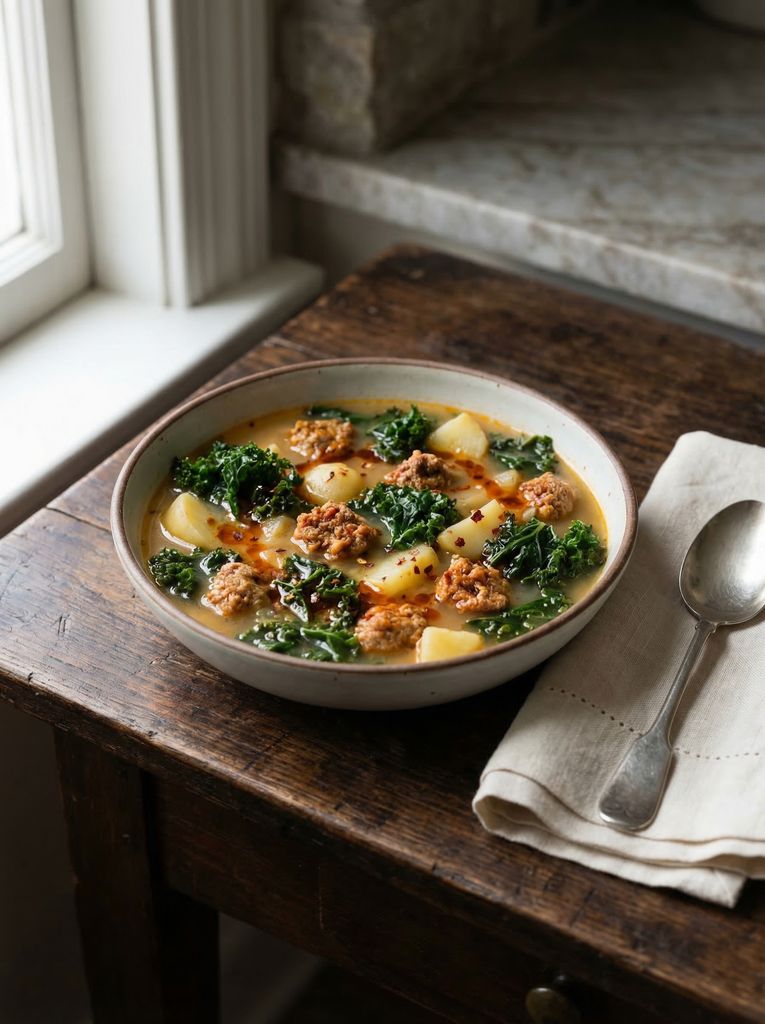 Spicy Sausage and Kale Soup