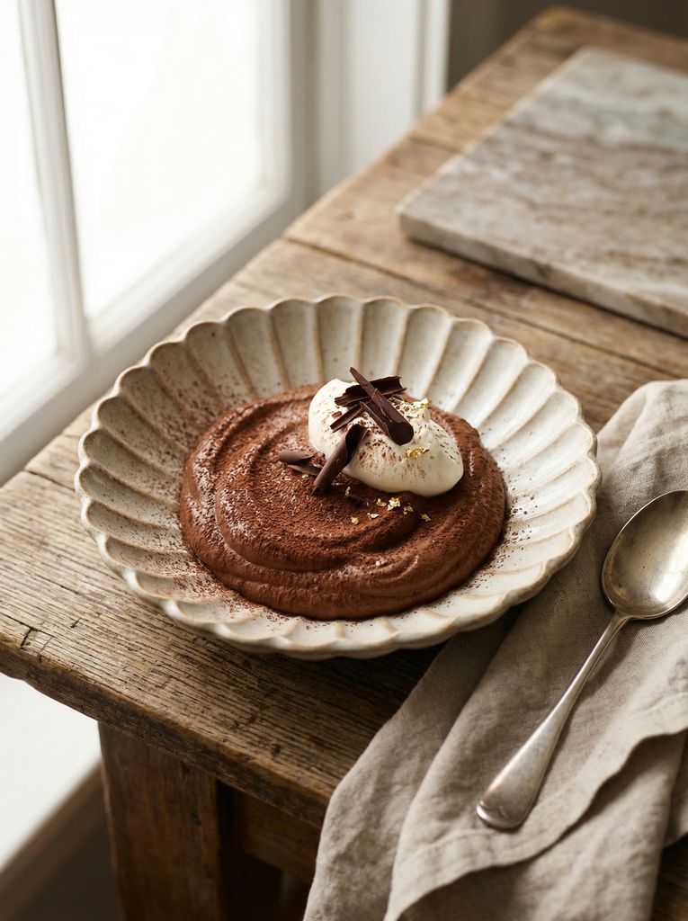 Chocolate Mousse, plated (AI-generated illustration)