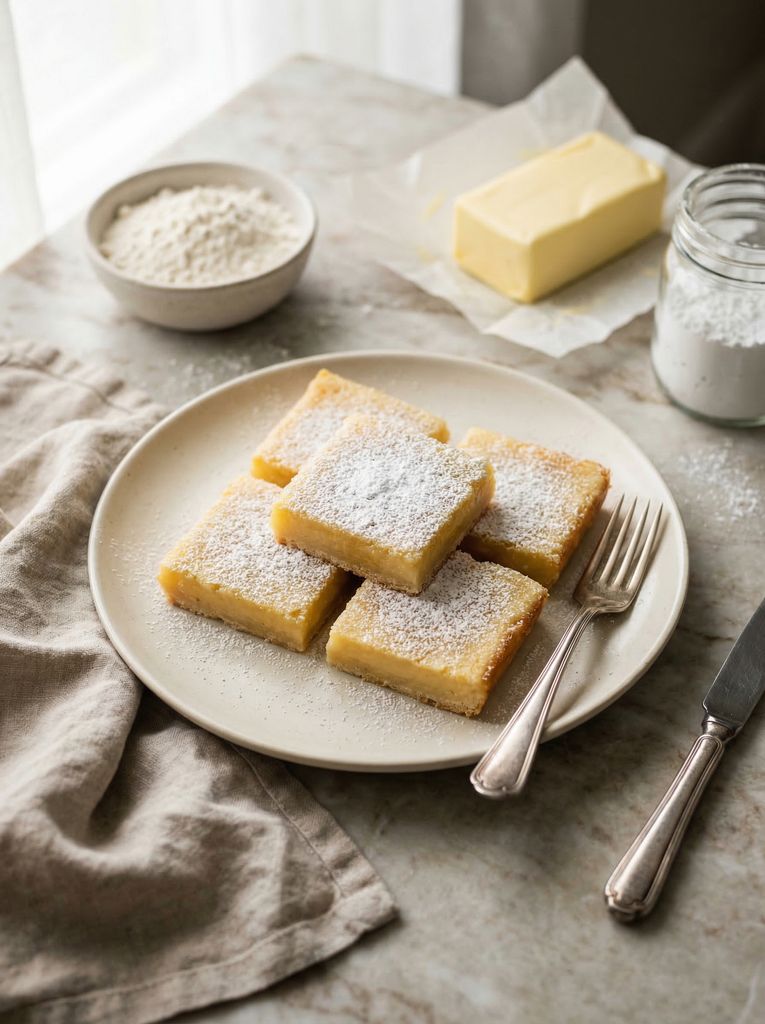 Lemon Bars, plated (AI-generated illustration)