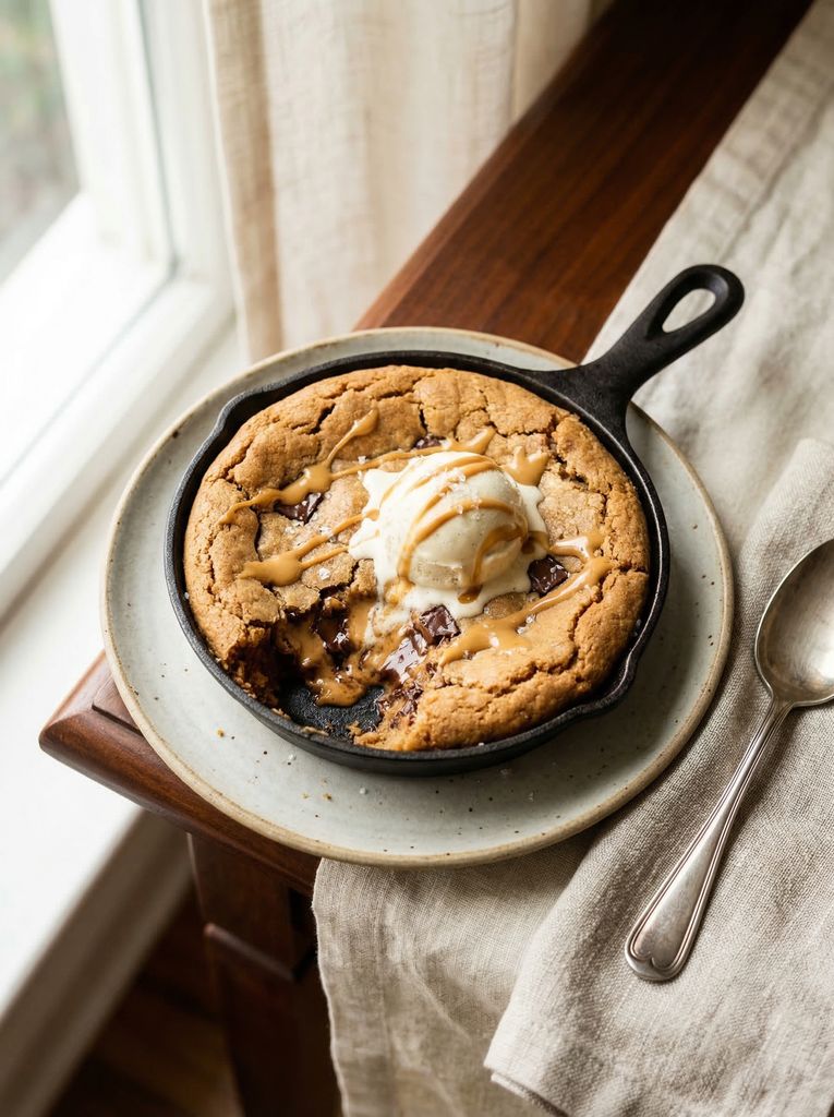 Molten Peanut Butter Cookie Skillet
