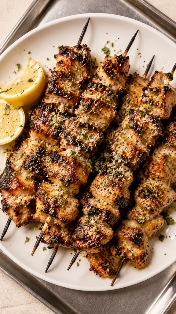 Garlic Parmesan Chicken Skewers